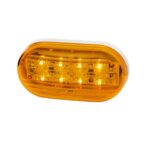 FARO UNIV. OVAL ELECT. 12 LEDS AMBAR BIP. 12/24