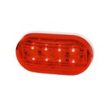 FARO UNIV. OVAL ELECT.C/ 12 LED ROJO 12/24