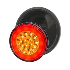 FARO REDONDO ELECT. DIAM 4 ``, CON 30 LEDS, (12-24V)ROJO/AMB