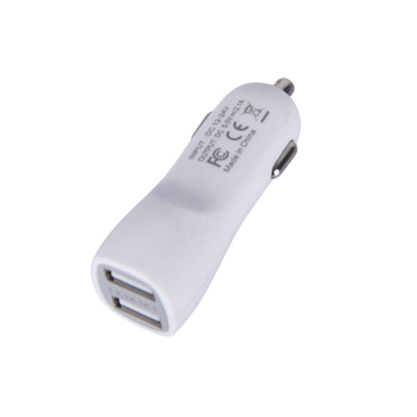 CARGADOR DOBLE USB 12V / 24V output 5V 3100ma BLANCO