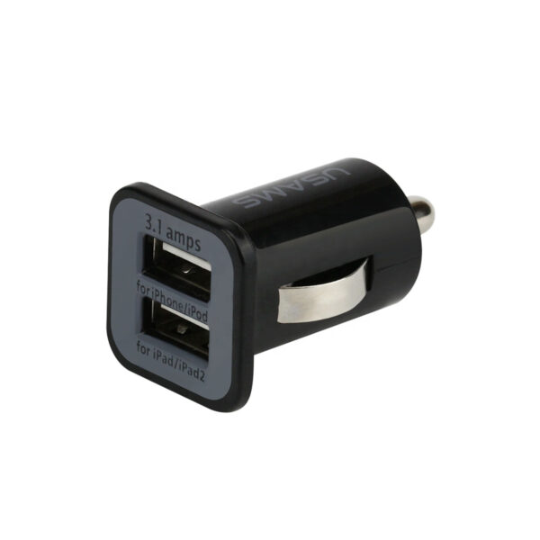 CARGADOR DOBLE USB 12V / 24V output 5V 3100ma NEGRO