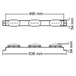 SOPORTE TRIPLE C/ 3 FAROS 1035E  ROJO - Imagen 2