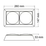 FARO RECTANGULAR DOBLE  RO-AM - Imagen 2
