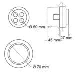 FARO ELECTR.RED. DIAM. 2 ´´ C/ 4 LED (12/24) ROJO BIPOLAR - Imagen 2