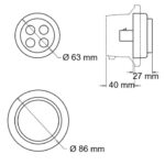 FARO ELECTR.RED. DIAM. 25 ´´ C/ 4 LED (12/24) AMBAR - Imagen 2