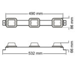 SOPORTE TRIPLE  3 FAROS 634   ROJO - Imagen 2