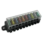 FUSIBLERA CON TAPA Y 10 FUSIBLES FICHA