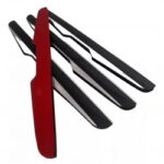 PROTECTOR DE PUERTA ADHESIVO NEGRO C/BORDE CROMADO X4