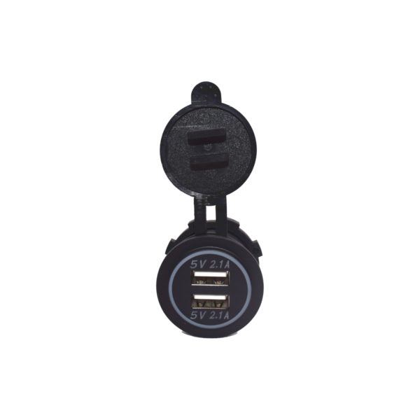 TOMA 12V USB DUAL USO ESPECIAL EN AUTOMOVILES BLANCO
