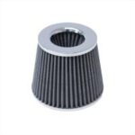 FILTRO DE AIRE CONICO COMPETICION 76MM PLATEADO UNIVERSAL - Imagen 2