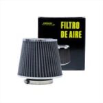 FILTRO DE AIRE CONICO COMPETICION 76MM PLATEADO UNIVERSAL - Imagen 2