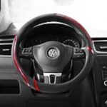 CUBREVOLANTE CUERO SINT. NEGRO C/BORDES ROJOS 38CM - Imagen 2