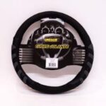 CUBREVOLANTE MODELO GRAND PRIX CUERO SINTENTICO NEGRO/GRIS - Imagen 2