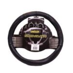 CUBREVOLANTE  NASCAR CUERO SINTENTICO NEGRO / CELESTE - Imagen 2