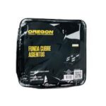 FUNDA CUBRE ASIENTO DE TELA COLOR NEGRO CON DETALLES BLANCO - Imagen 3