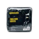 FUNDA CUBRE ASIENTO DE TELA COLOR NEGRO CON DETALLES BLANCO - Imagen 2