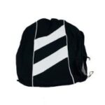 FUNDA CUBRE ASIENTO DE TELA COLOR NEGRO CON DETALLES BLANCO - Imagen 4