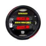 KIT CUBRE VOLANTE + CUBRE CINTURON COLOR: NEGRO + ROJO