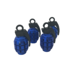 JGO. TAPITAS DE VALVULA GRANADA METALIZADA 4 PCS AZUL UNIV.