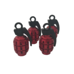 JGO. TAPITAS DE VALVULA GRANADA METALIZADA 4 PCS ROJA UNIV.