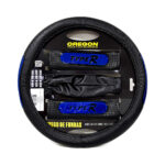 KIT CUBREVOLANTE + CUBRE CINTURON + CUBRE PALANCA NEGRO/AZUL