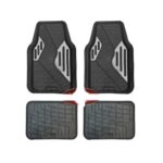 CUBRE ALFOMBRA 4 PZAS. PVC PESADA C/APLIQUES PLATA